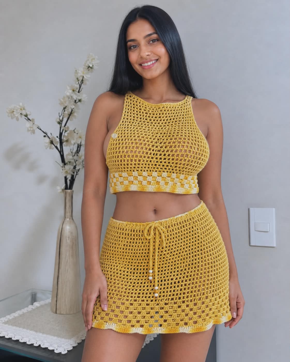 Conjunto praia em crochê
